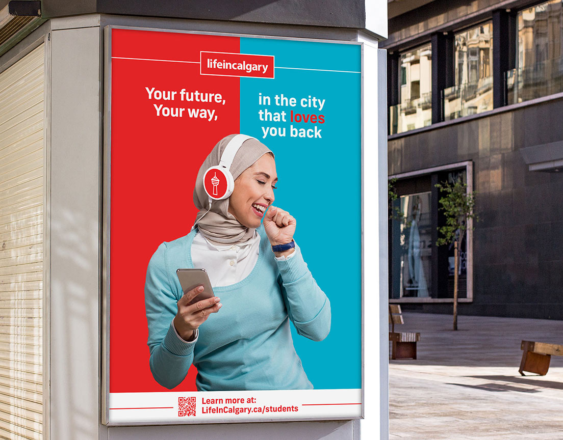 Life in Calgary bus shelter marketing campaign